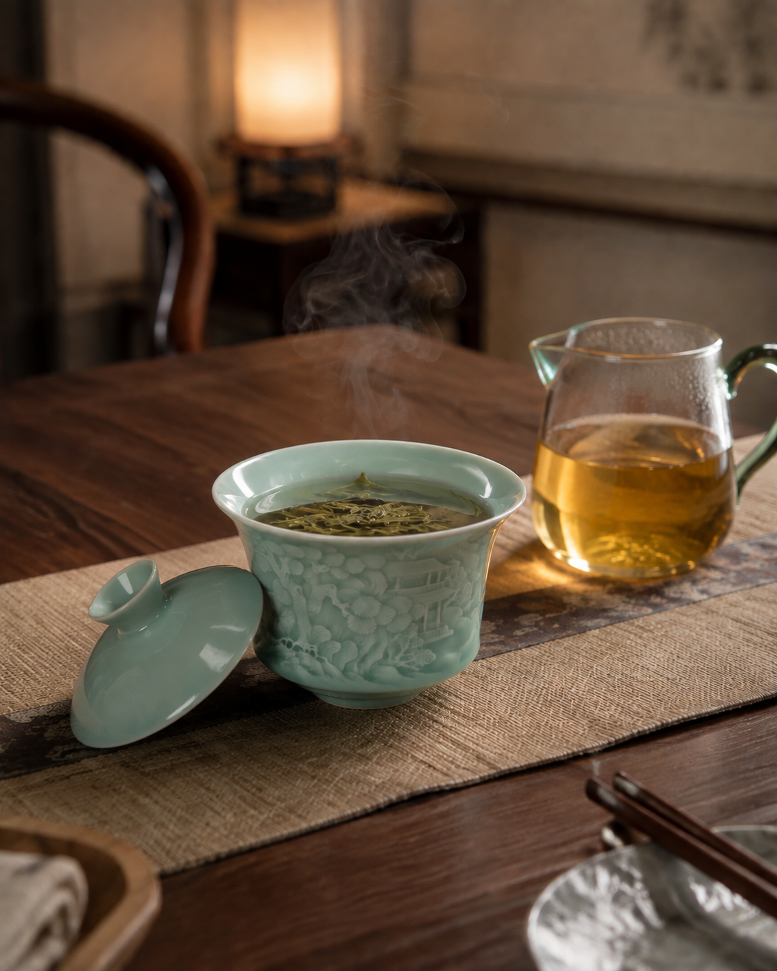 《山》——青瓷器物盖碗泡茶器具