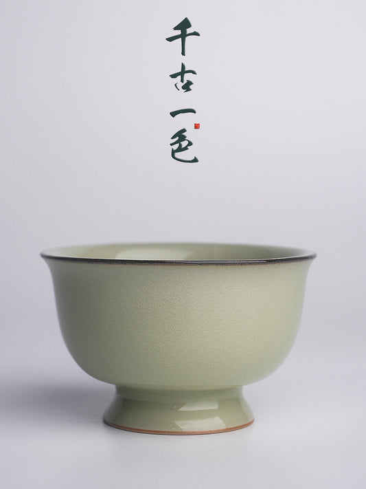 《烟霞》原土矿料烧制米黄手作茶杯